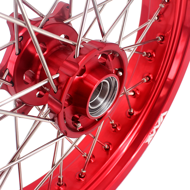 VMX 3.5/5.0 Motorcycle Supermoto Wheels Rims Compatible with Stark Varg  Red hub/rim