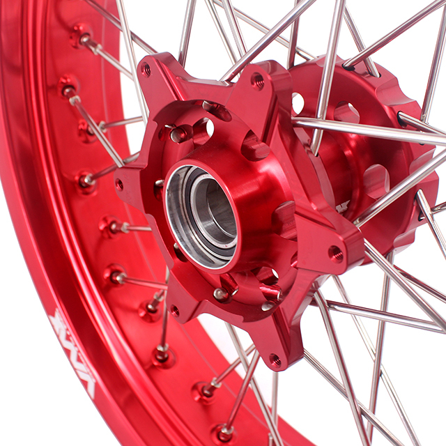 VMX 3.5/5.0 Motorcycle Supermoto Wheels Rims Compatible with Stark Varg  Red hub/rim