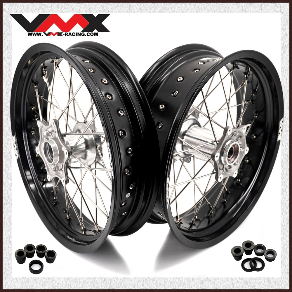 Wheels (Cast Hub) for HUSQVARNA TE TC FE FC FX FS 2014-2026 -- VMX 3.5/5.0 Motorcycle Casting Wheels Silver Hubs