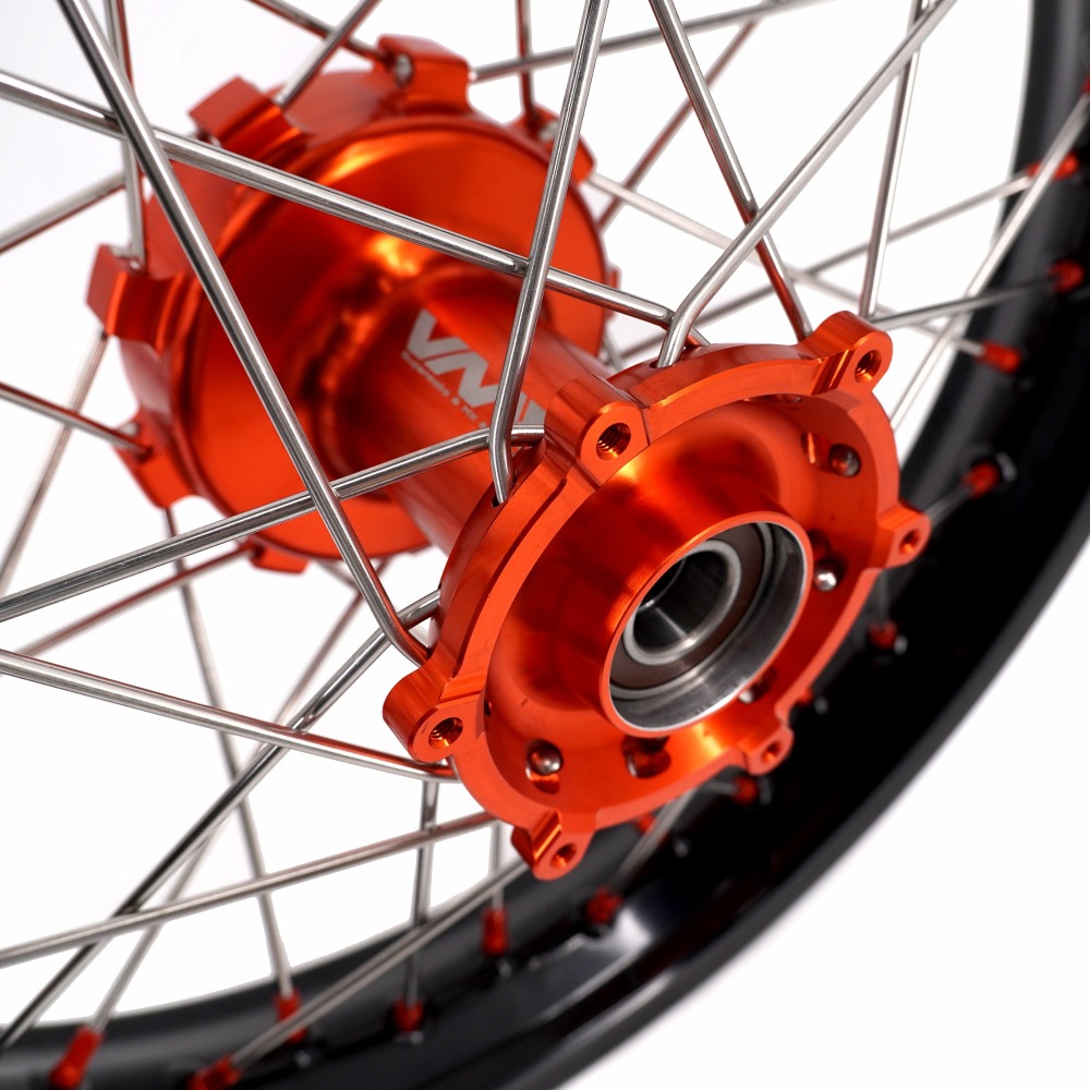 VMX 1.85*21"/2.5*18" fit KTM790 KTM890, Motorcycle Cush Drive Wheels ,Adventure Orange Hub/Nipple