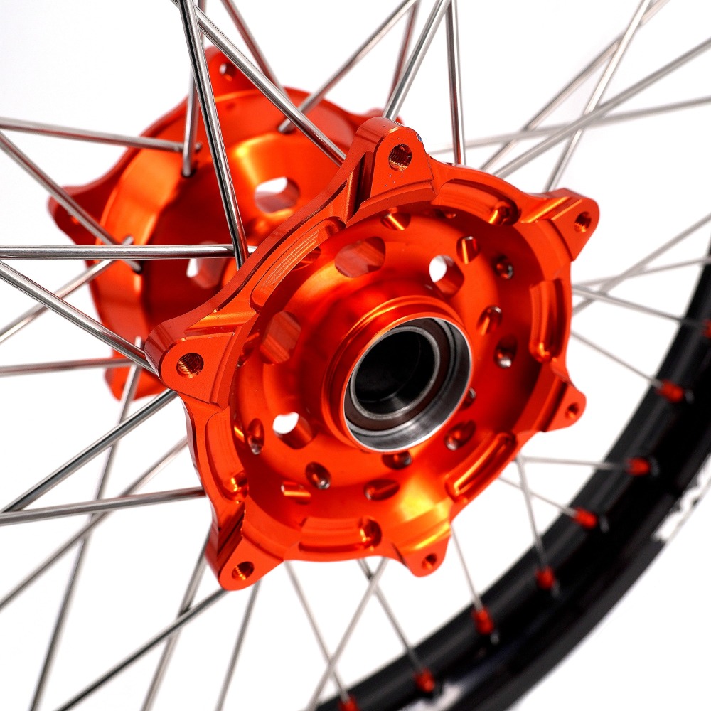 VMX 1.85*21"/2.5*18" fit KTM790 KTM890, Motorcycle Cush Drive Wheels ,Adventure Orange Hub/Nipple