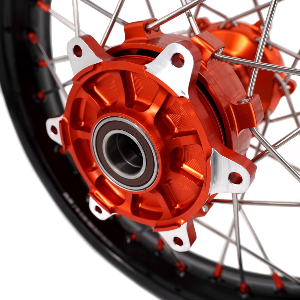 VMX 1.85*21"/2.5*18" fit KTM790 KTM890, Motorcycle Cush Drive Wheels ,Adventure Orange Hub/Nipple