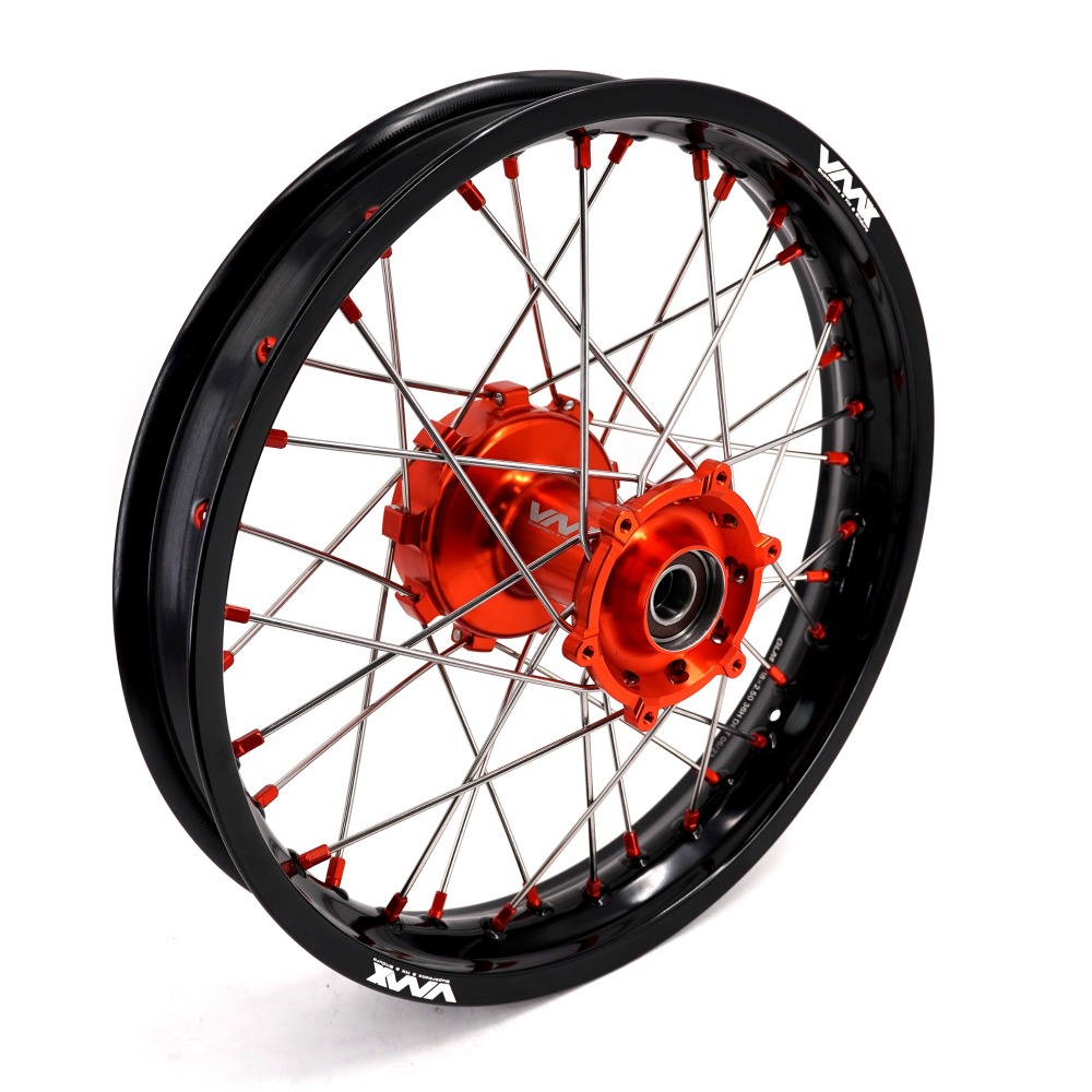 VMX 1.85*21"/2.5*18" fit KTM790 KTM890, Motorcycle Cush Drive Wheels ,Adventure Orange Hub/Nipple