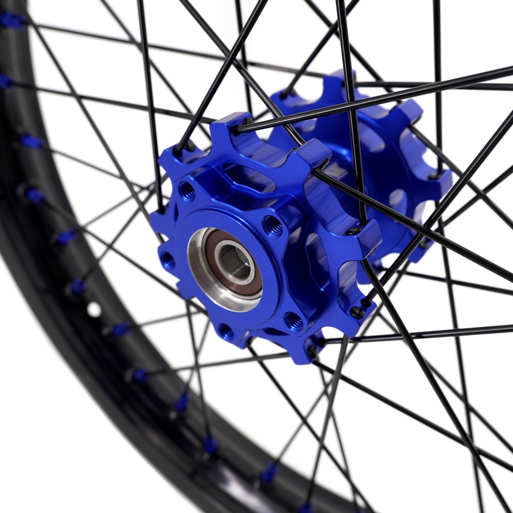 VMX 1.6*21"/1.85*18" Wheels Fit Talaria Sting , Electric Dirt Bike Wheels Rim in Blue Hub/Nipple