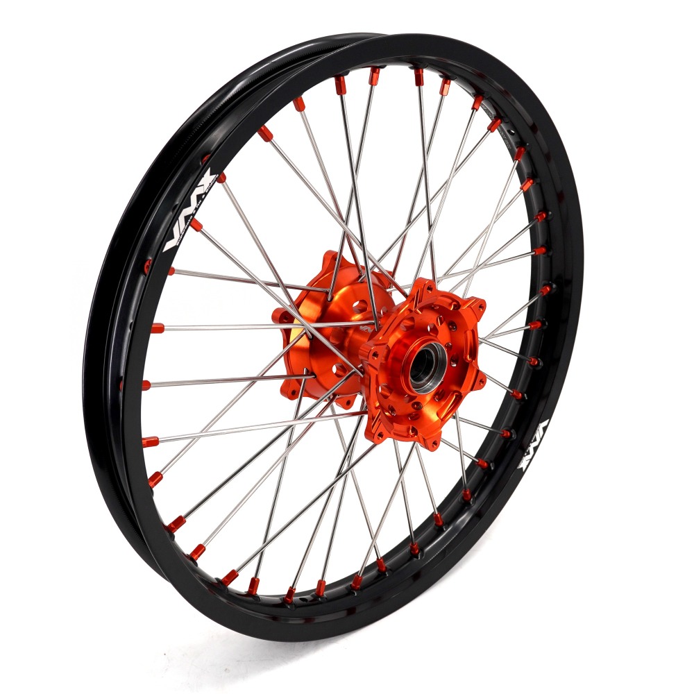 VMX 1.85*21"/2.5*18" fit KTM790 KTM890, Motorcycle Cush Drive Wheels ,Adventure Orange Hub/Nipple