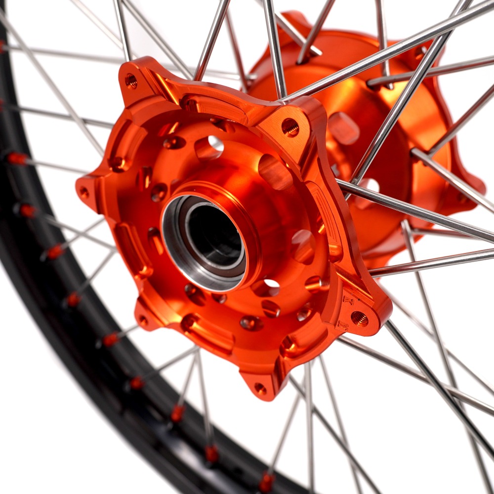 VMX 1.85*21"/2.5*18" fit KTM790 KTM890, Motorcycle Cush Drive Wheels ,Adventure Orange Hub/Nipple