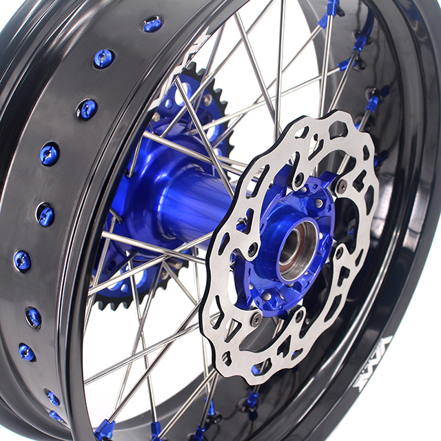 VMX 3.5*17"/5.0*17"  Supermoto Cast Dirt Bike Wheels Disc Fit HUSQVARNA TE TC FE FC 2014-2024 Blue Hub/Nipple