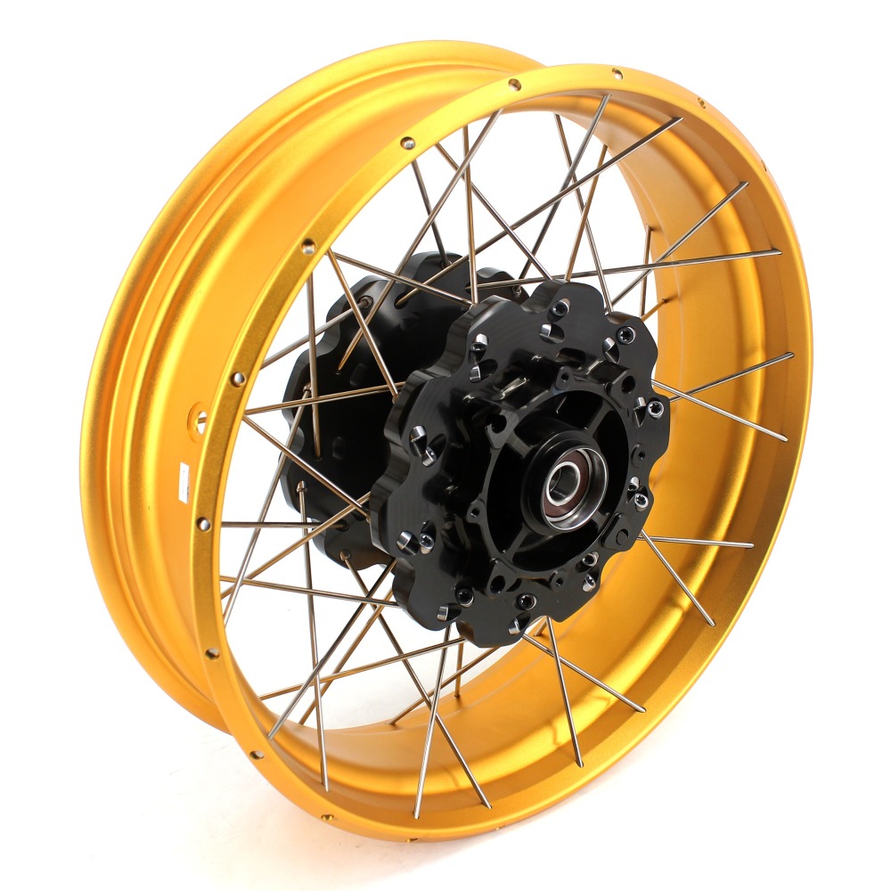 VMX Fit Honda Africa Twin CRF1000L 2016-2020 Tubeless Wheels 2.15*21"/4.25*18"  Gold Rim Black Hub