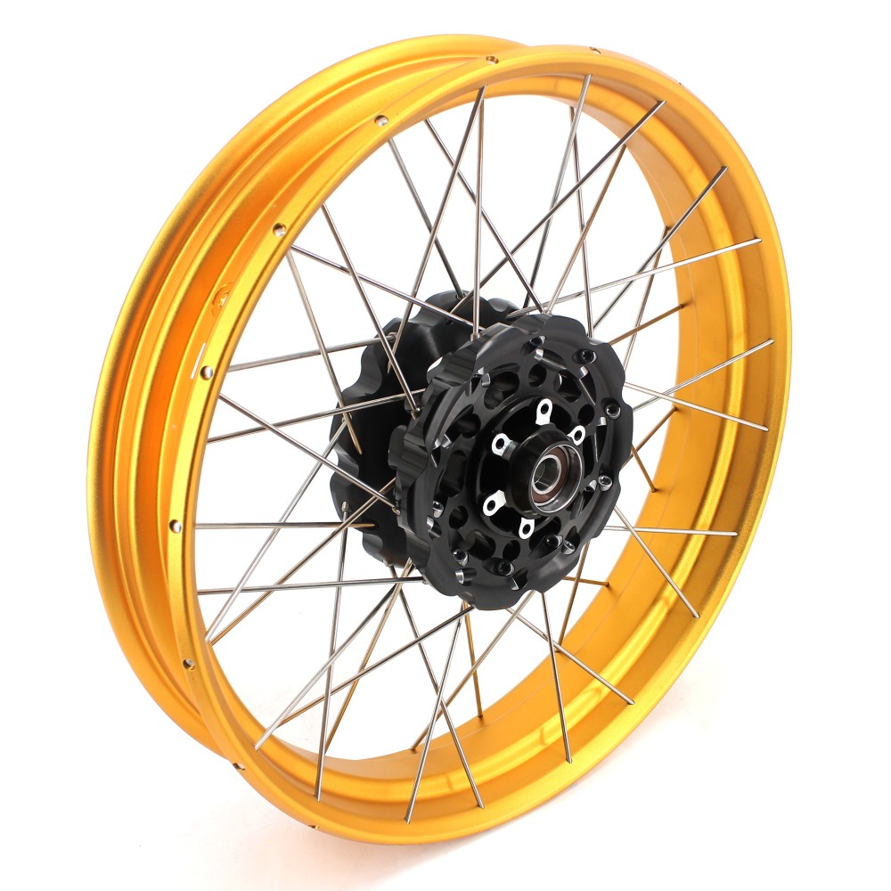 VMX Fit Honda Africa Twin CRF1000L 2016-2020 Tubeless Wheels 2.15*21"/4.25*18"  Gold Rim Black Hub