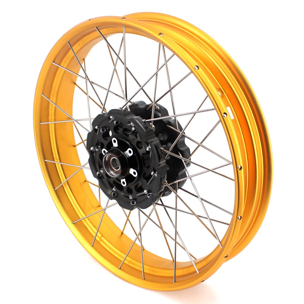 VMX Fit Honda Africa Twin CRF1000L 2016-2020 Tubeless Wheels 2.15*21"/4.25*18"  Gold Rim Black Hub