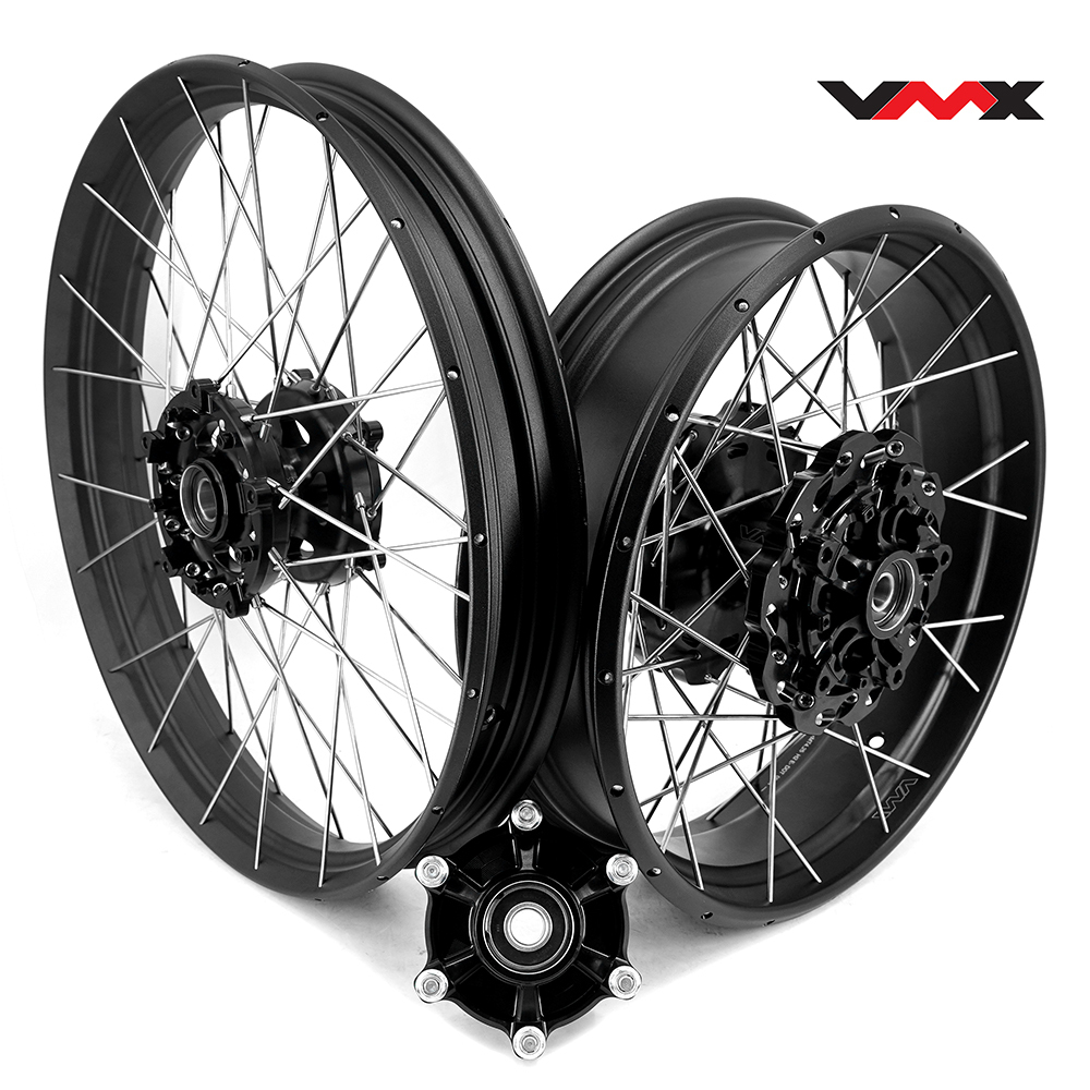 VMX Fit YAMAHA Tenere 700 , Tubeless Wheels 2.15*21"/4.25*18" Black Hub/Rim