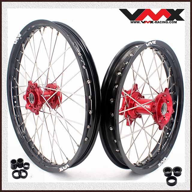 VMX 21/19 MX CNC Wheel Set Fit HONDA CRF250R 2014-2024 CRF450R 2013-2024 Red