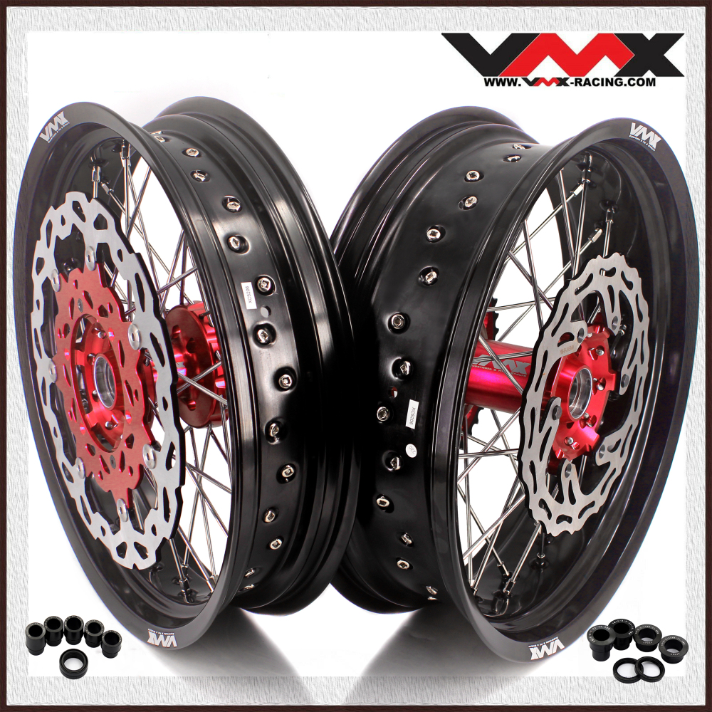 VMX 3.5/5.0 Motorcycle Supermoto Wheel Rim Fit YAMAHA YZ250F/450F 2001-2023 YZ125/250 Red Hub disc