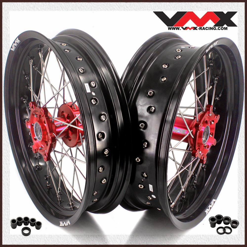 VMX 3.5/5.0 Motorcycle Supermoto Wheel Fit YAMAHA YZ125/250 YZ250F/450F 2001-2025 Red Hub