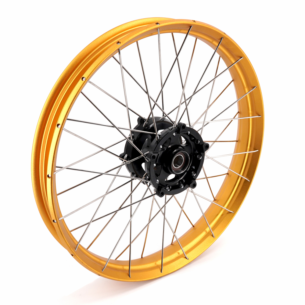 VMX Fit YAMAHA Tenere 700 , Tubeless Wheels 2.15*21"/4.25*18" Black Hub Gold Rim