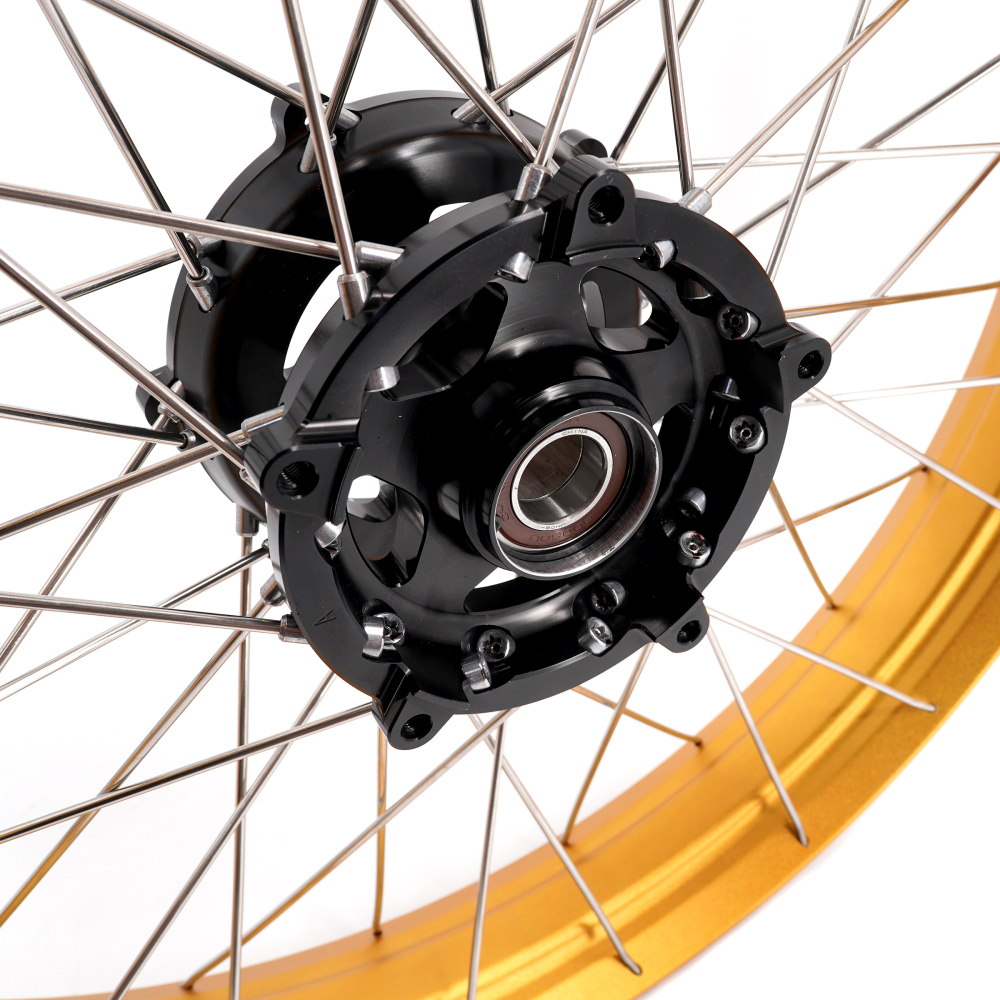 VMX Fit YAMAHA Tenere 700 , Tubeless Wheels 2.15*21"/4.25*18" Black Hub Gold Rim