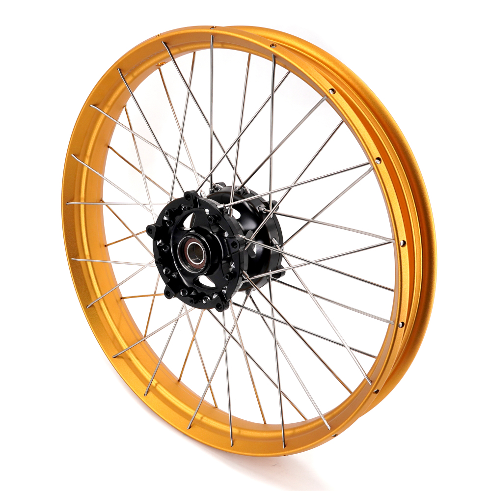 VMX Fit YAMAHA Tenere 700 , Tubeless Wheels 2.15*21"/4.25*18" Black Hub Gold Rim