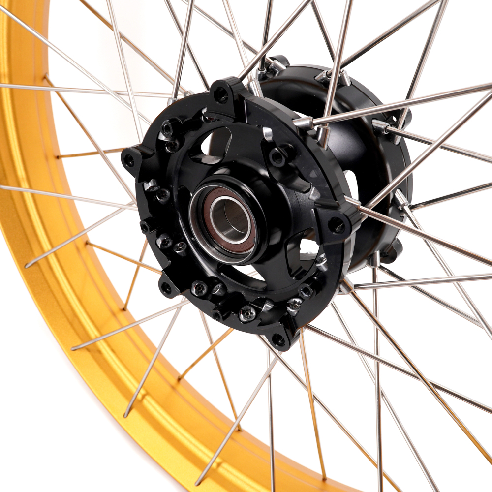 VMX Fit YAMAHA Tenere 700 , Tubeless Wheels 2.15*21"/4.25*18" Black Hub Gold Rim