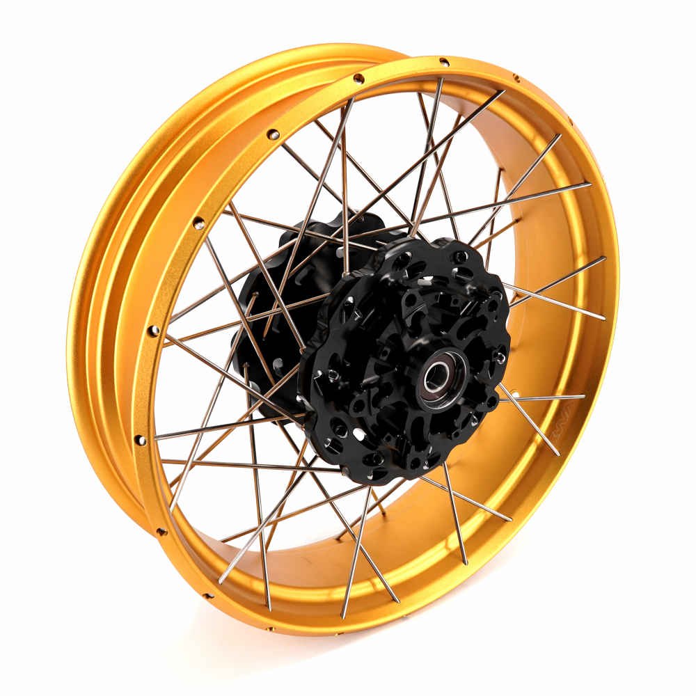 VMX Fit YAMAHA Tenere 700 , Tubeless Wheels 2.15*21"/4.25*18" Black Hub Gold Rim