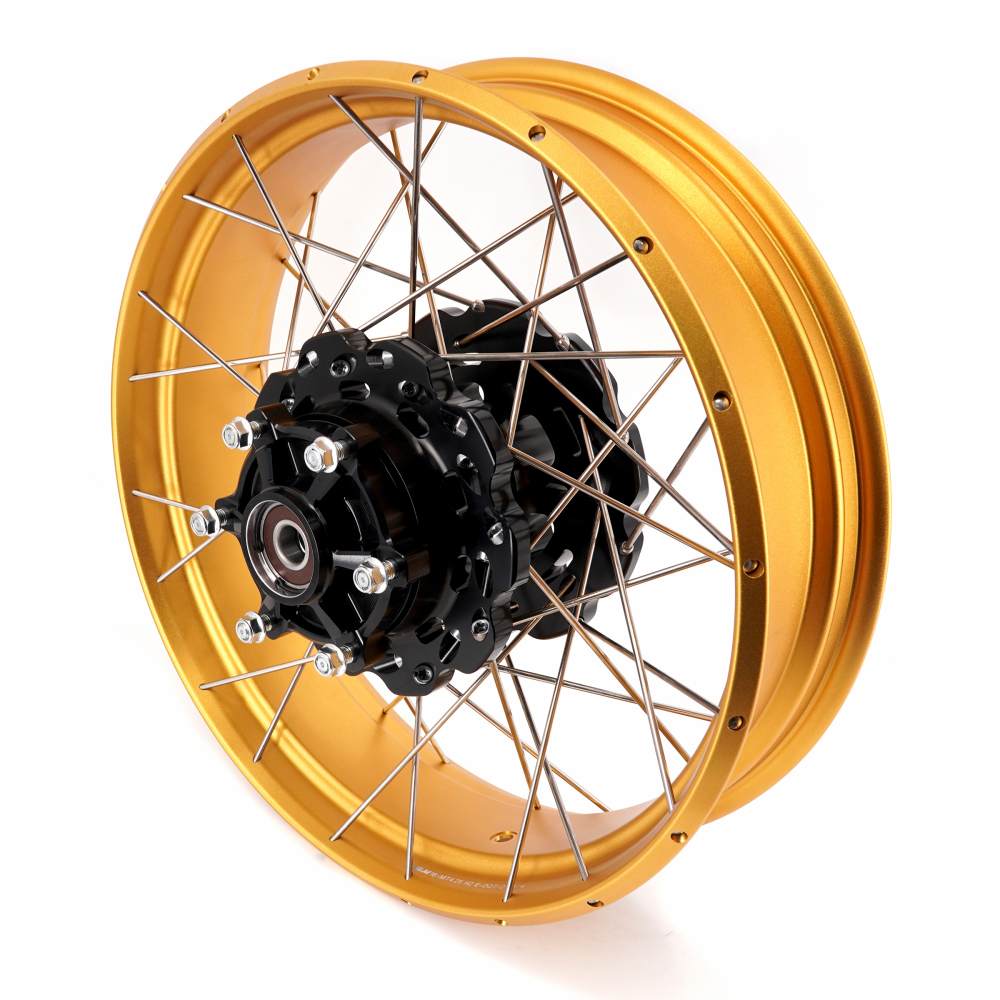 VMX Fit YAMAHA Tenere 700 , Tubeless Wheels 2.15*21"/4.25*18" Black Hub Gold Rim