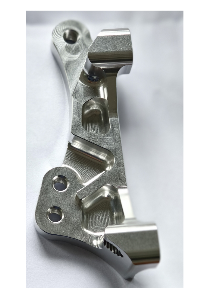 VMX CNC Silver Aluminum Adapter Compatible with VMX CNC Front 4 Piston Brake Caliper