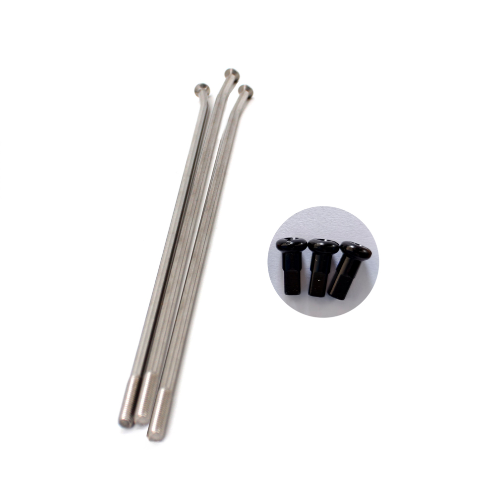 3 PCS  of  Stainless Steel Spokes with Nipples