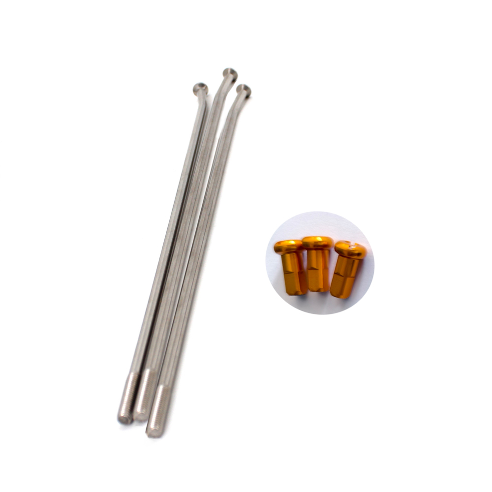 3 PCS  of  Stainless Steel Spokes with Nipples