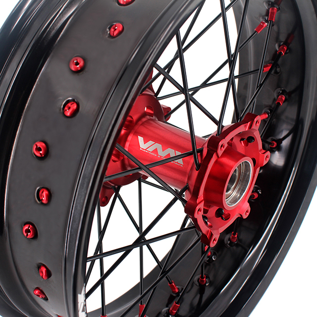 VMX 3.5/5.0 Dirt Bike Supermoto Wheels Compatible with Stark Varg Red Hub/Nipple