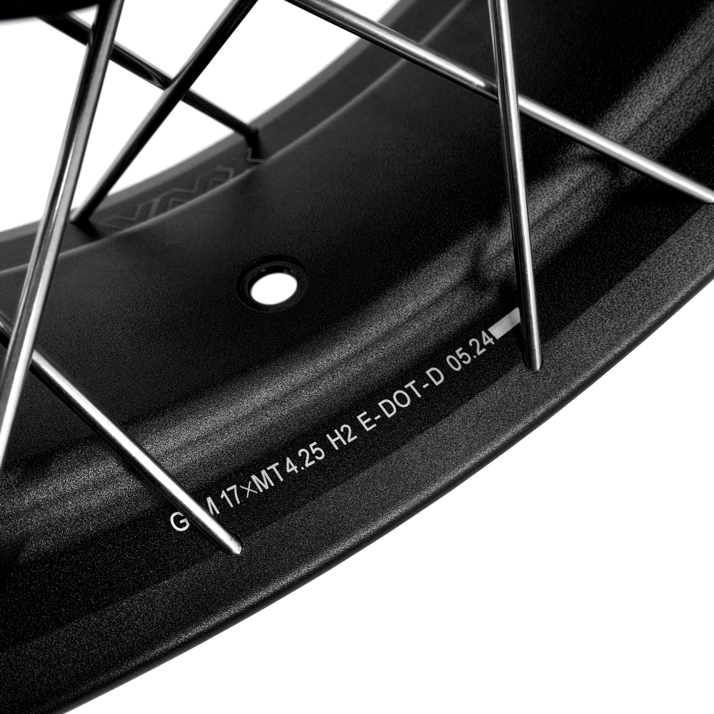 VMX Tubeless Wheels fit Honda NX400 NX500 2024-2025-- 2.5*19"/4.25*17" Black Hub Black Rim