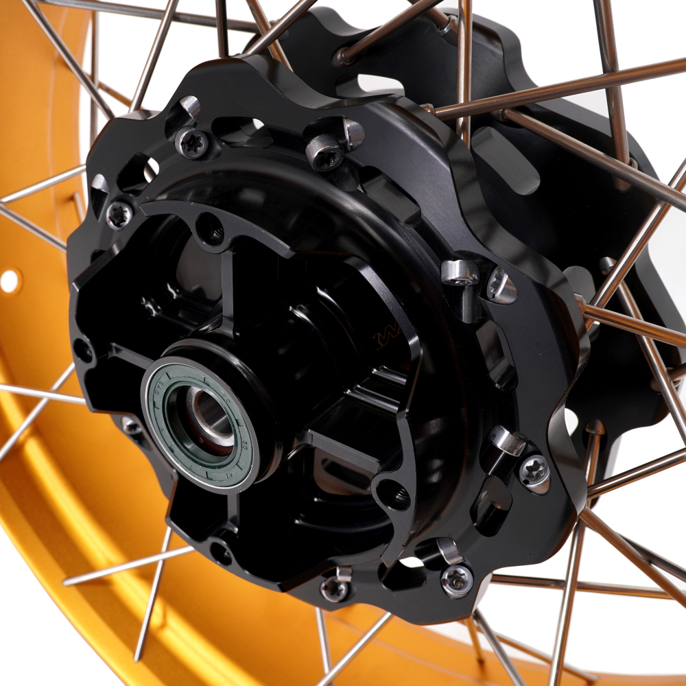 VMX Tubeless Wheels fit Honda NX400 NX500 2024-2025-- 2.5*19"/4.25*17" Black Hub Gold Rim