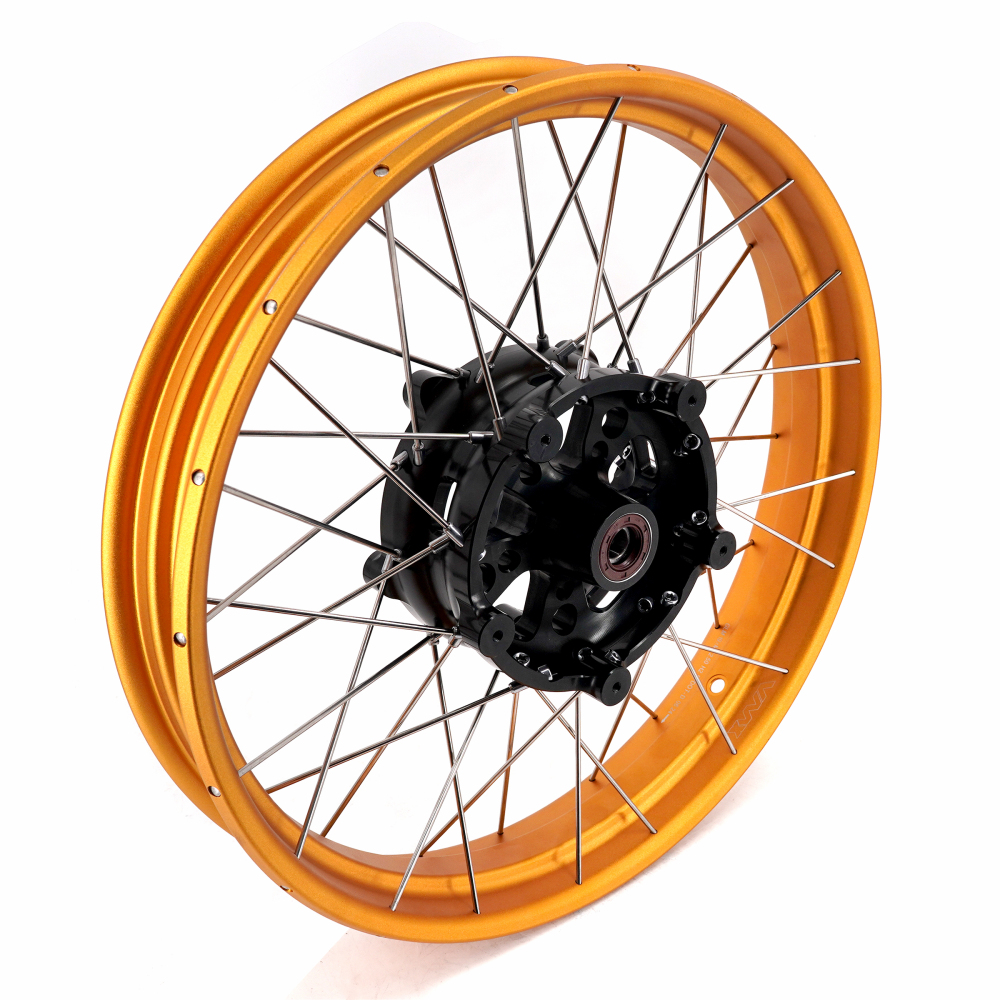 VMX Tubeless Wheels fit Honda NX400 NX500 2024-2025-- 2.5*19"/4.25*17" Black Hub Gold Rim