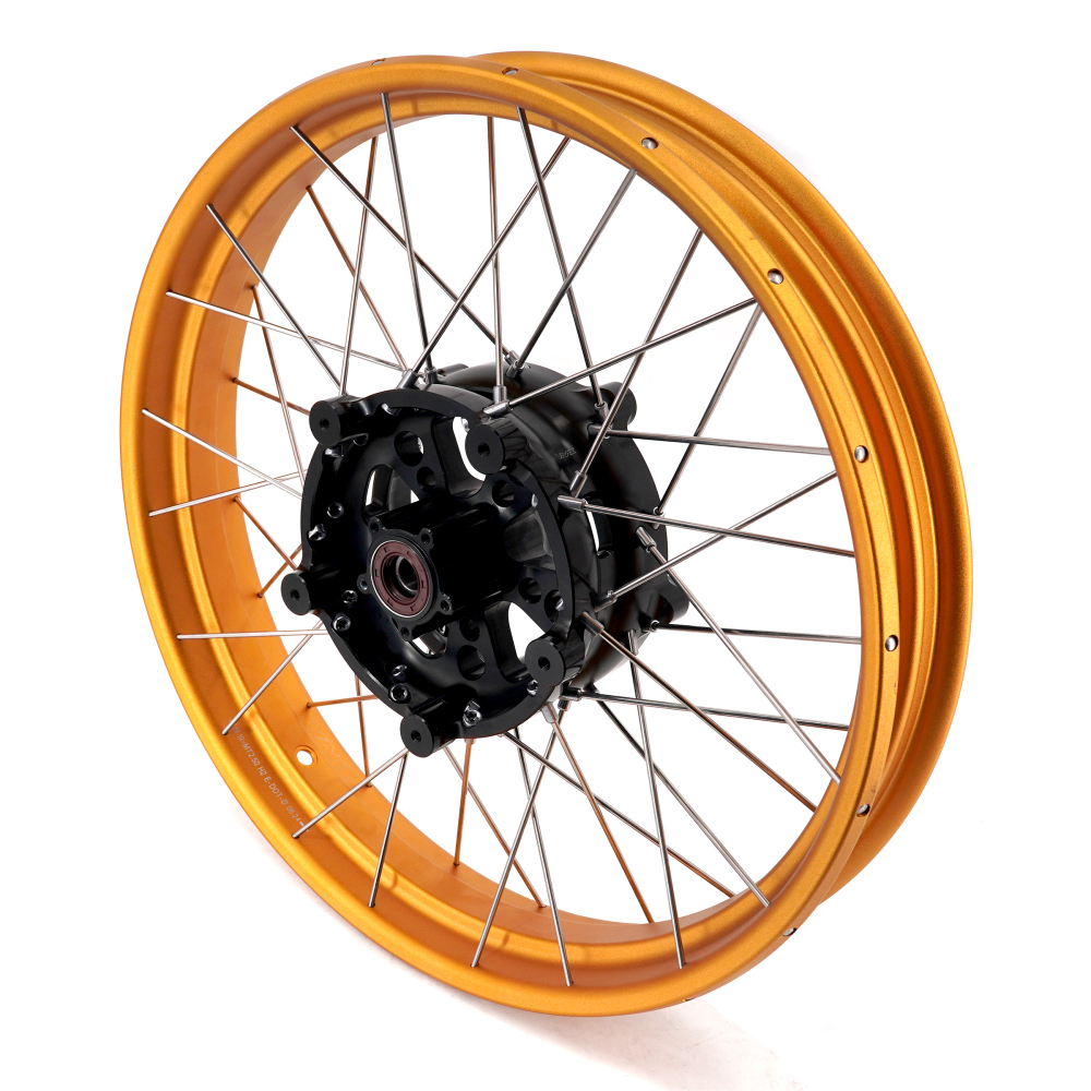 VMX Tubeless Wheels fit Honda NX400 NX500 2024-2025-- 2.5*19"/4.25*17" Black Hub Gold Rim