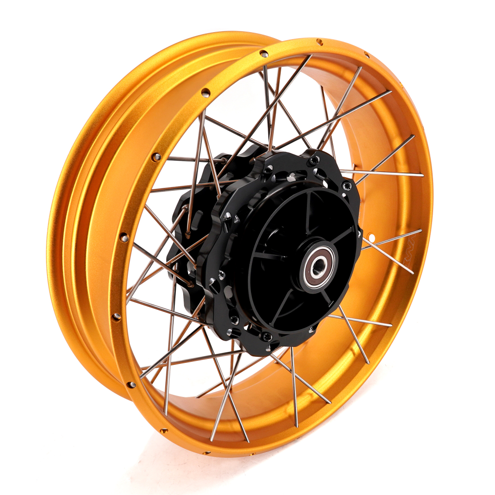 VMX Tubeless Wheels fit Honda NX400 NX500 2024-2025-- 2.5*19"/4.25*17" Black Hub Gold Rim