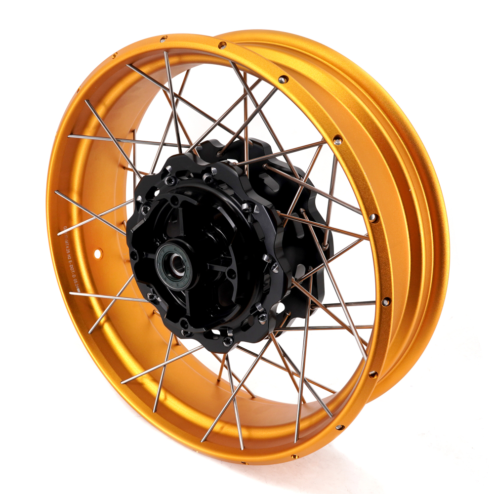 VMX Tubeless Wheels fit Honda NX400 NX500 2024-2025-- 2.5*19"/4.25*17" Black Hub Gold Rim