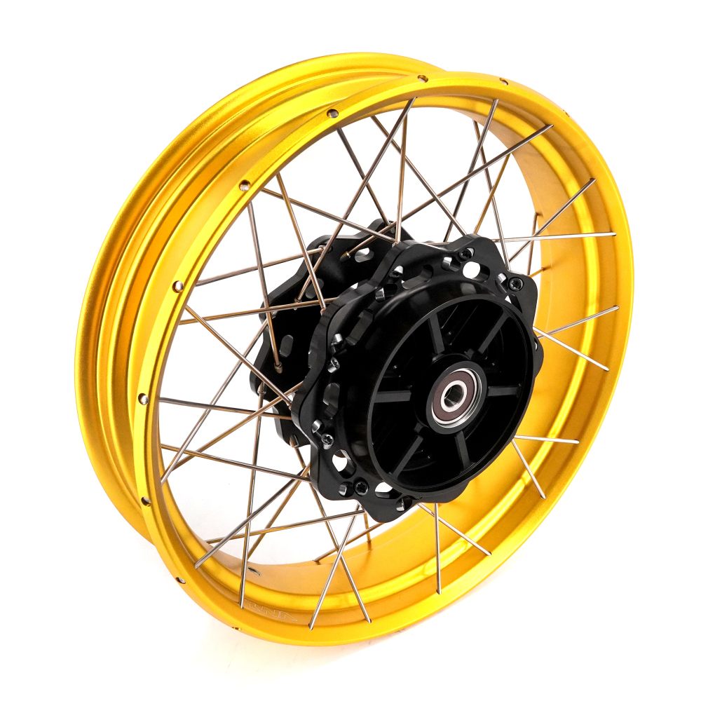 VMX Tubeless Wheels fit Triumph Scrambler 400X 2024-2025-- 2.5*19"/3.5*17" Black Hub Gold Rim