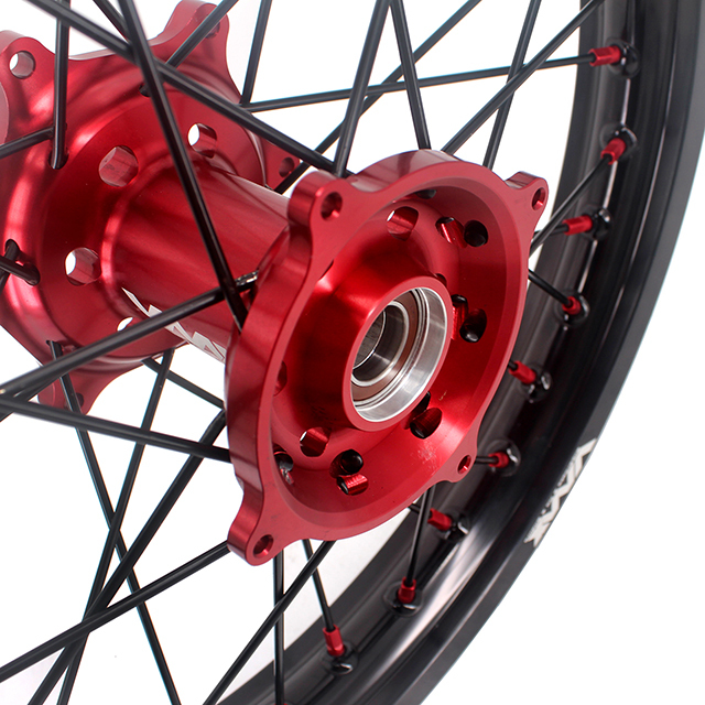VMX 21/19 MX Motorcycle Wheel Rims Set  Fit HONDA CRF250R CRF450R 2012 Red hub/Nipple Black Rim/Spoke