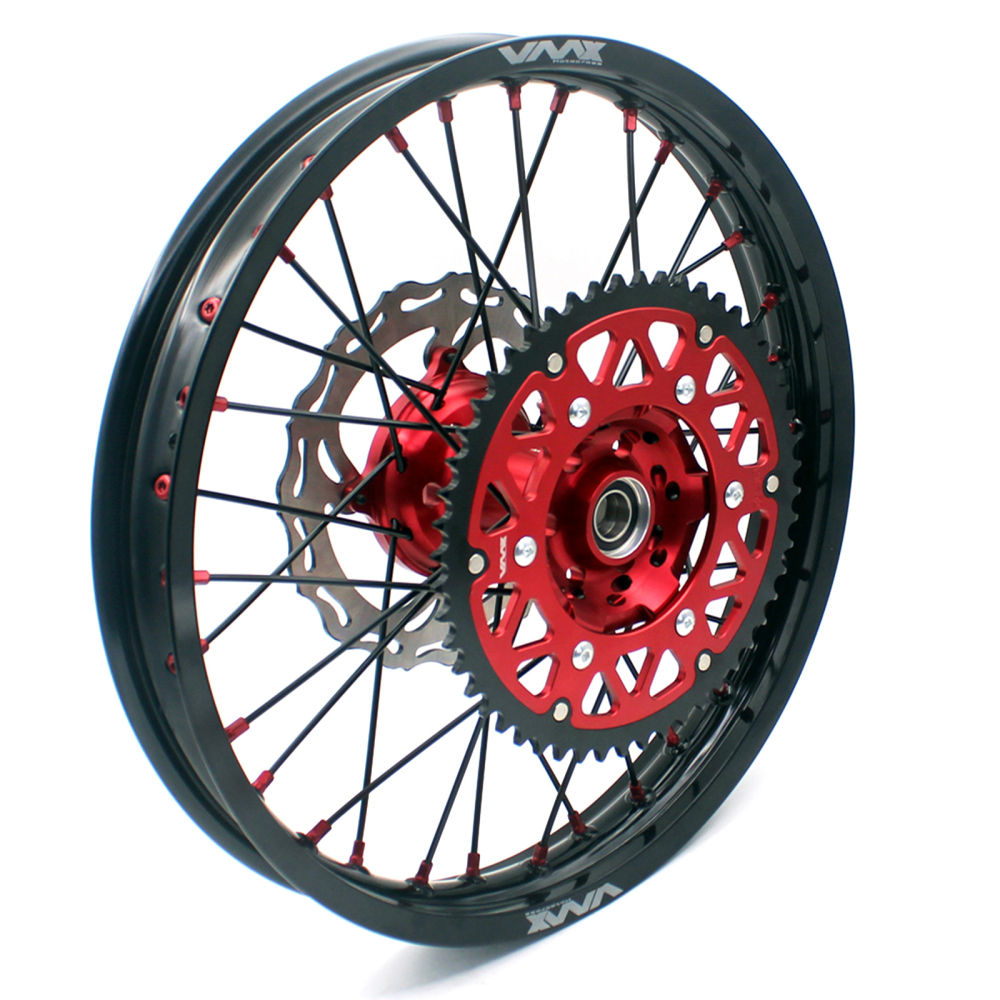 Fit HONDA CRF250R 04-13 CRF450R 02-12 --VMX 3.5/5.0 Motorcycle Supermoto Wheels Set CNC Red Hub