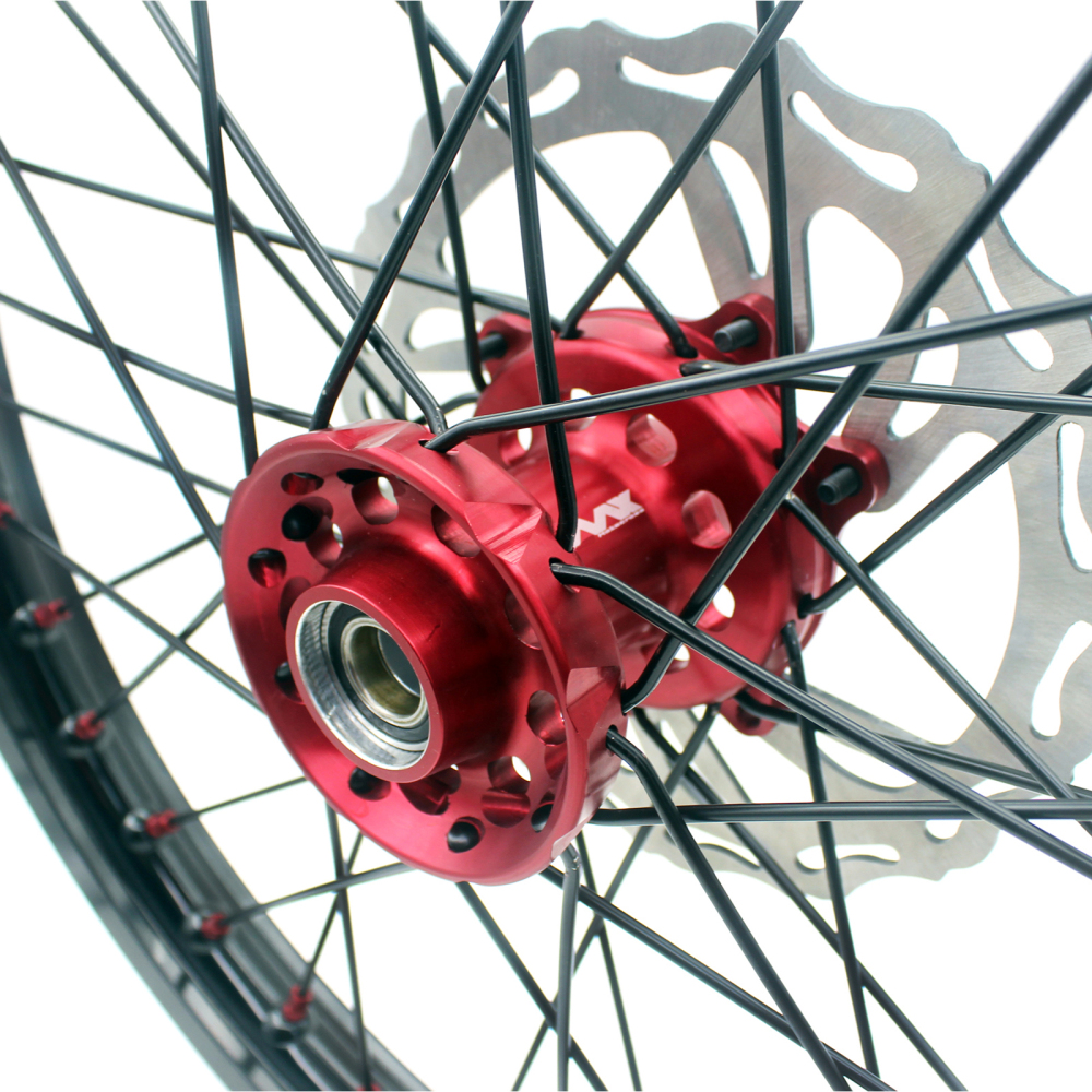 Fit HONDA CRF250R 04-13 CRF450R 02-12 --VMX 3.5/5.0 Motorcycle Supermoto Wheels Set CNC Red Hub