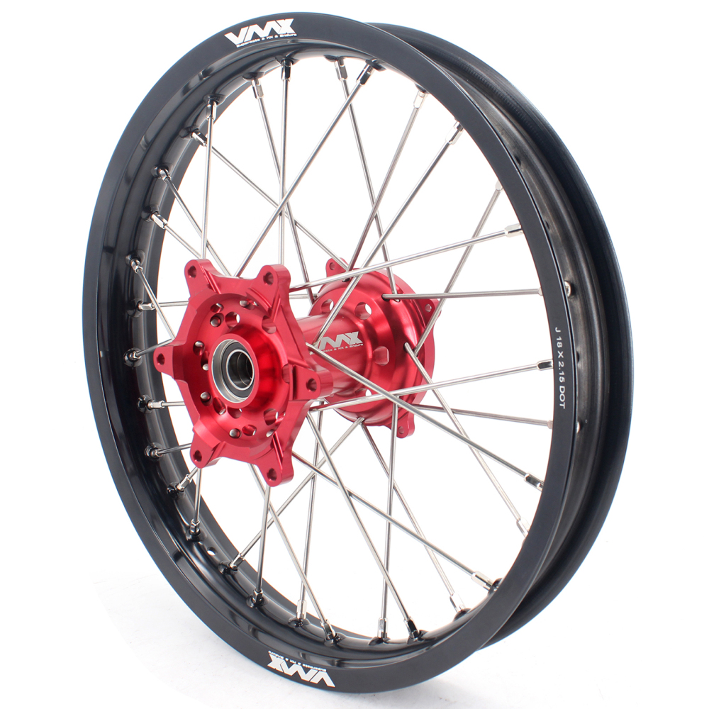 21/18 Rims for CRF250X CRF450X 2005-2018 VMX Motorcycle Dirt Bike Wheels Set fit HONDA  CNC Red Hubs