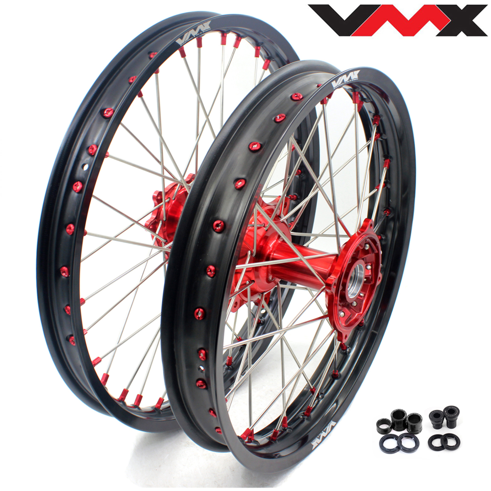 21/19 Cast Wheels fit CRF250R 04-13 CRF450R 02-12 -- VMX Off-Road Dirt Bike Wheels for HONDA