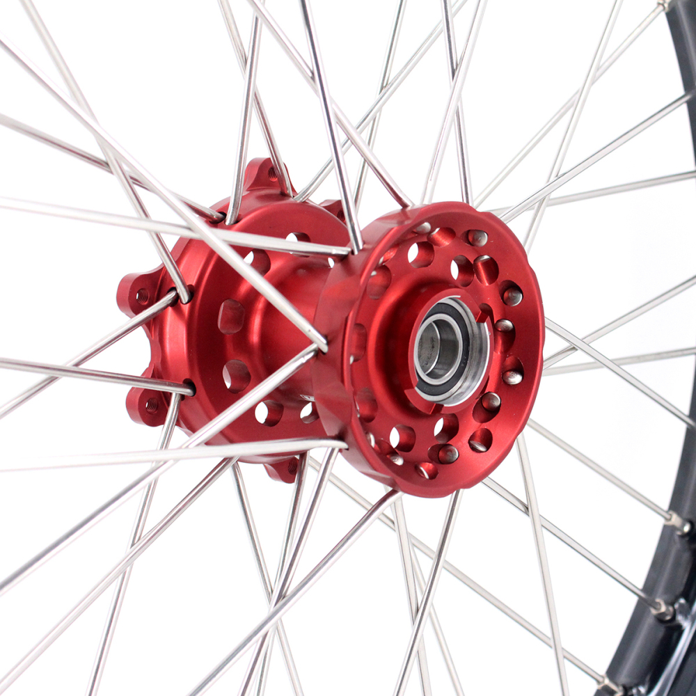 21/18 Rims for CRF250X CRF450X 2005-2018 VMX Motorcycle Dirt Bike Wheels Set fit HONDA  CNC Red Hubs
