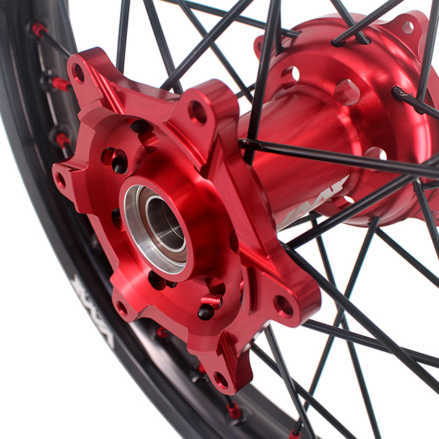 VMX 21/19 MX Motorcycle Wheel Rims Set  Fit HONDA CRF250R CRF450R 2012 Red hub/Nipple Black Rim/Spoke