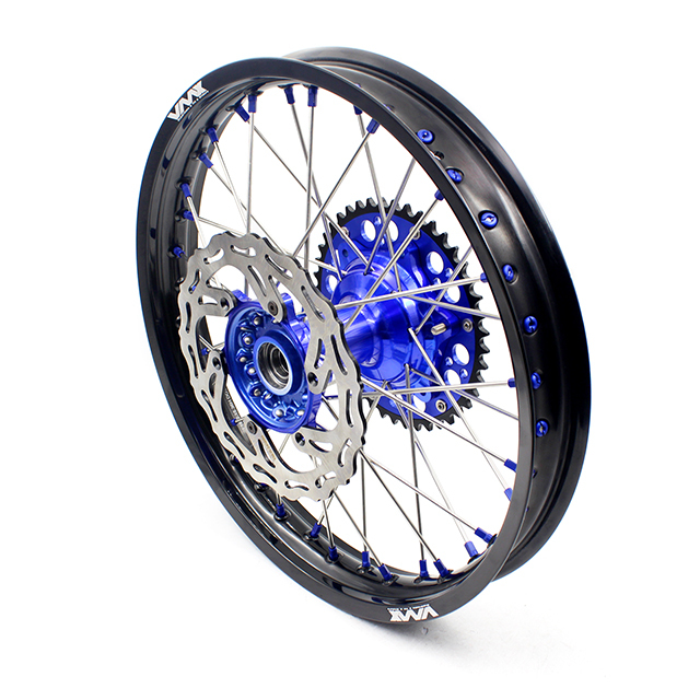 VMX 21/19 Casting Wheel Set Fit YAMAHA YZ250F/450F YZ125/250 Blue Nipple With Disc