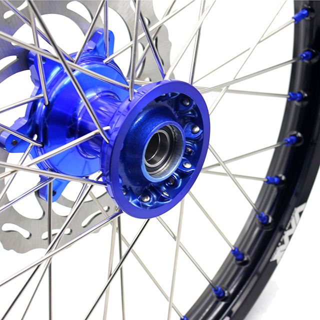 VMX 21/19 Casting Wheel Set Fit YAMAHA YZ250F/450F YZ125/250 Blue Nipple With Disc