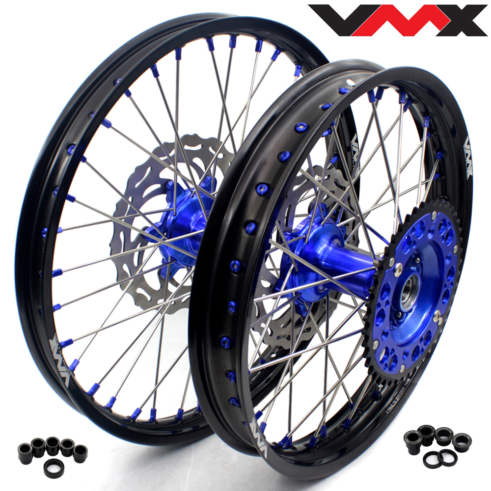 21/19 Cast Wheels fit YZ250F YZ450F YZ125 YZ250 1999-2016 -- VMX Dirt Bike Rims Set for Yamaha with Discs