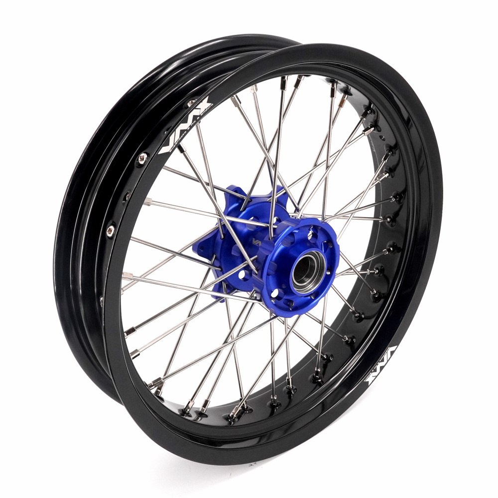 Pre-Order Wheels fit Husqvarna 701 Enduro 2016 - 2024 /KTM690 ENDURO R  /KTM 690 SMC -- VMX 3.5/5.0 Supermoto Rims Cush Drive CNC Blue Hub