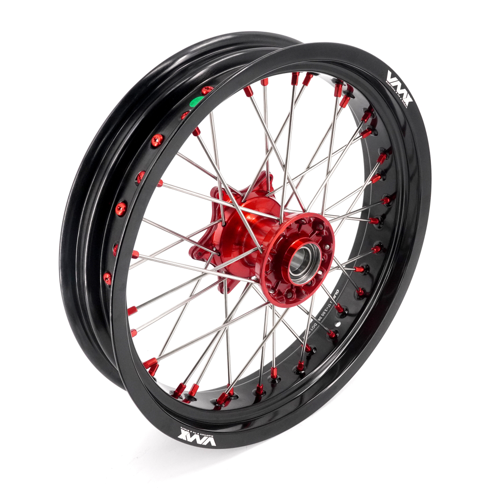Pre-Order Wheels (Cast Red Hub) fit KTM SXF EXC XCW XC-F 2003-2026 -- VMX 3.5/5.0 Supermoto Wheels CST Tires Set Red Nuts
