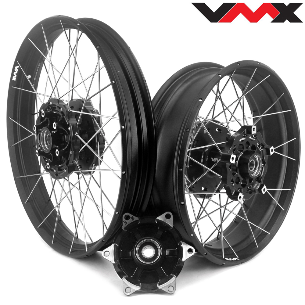 Pre-Order VMX fit BMW F800GS 2008-2020 Tubeless Wheels 2.15*21"/4.25*17" Black Hub Black Rims