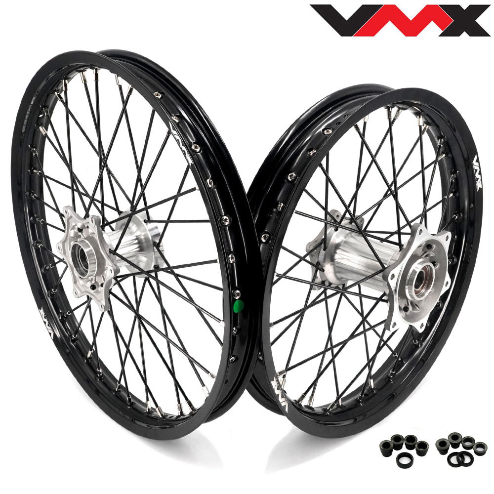 Pre-Order 21/19 Wheels Cast Hub for Stark Varg -- VMX Dirt Bike Rims Set Silver Hubs Black Spokes