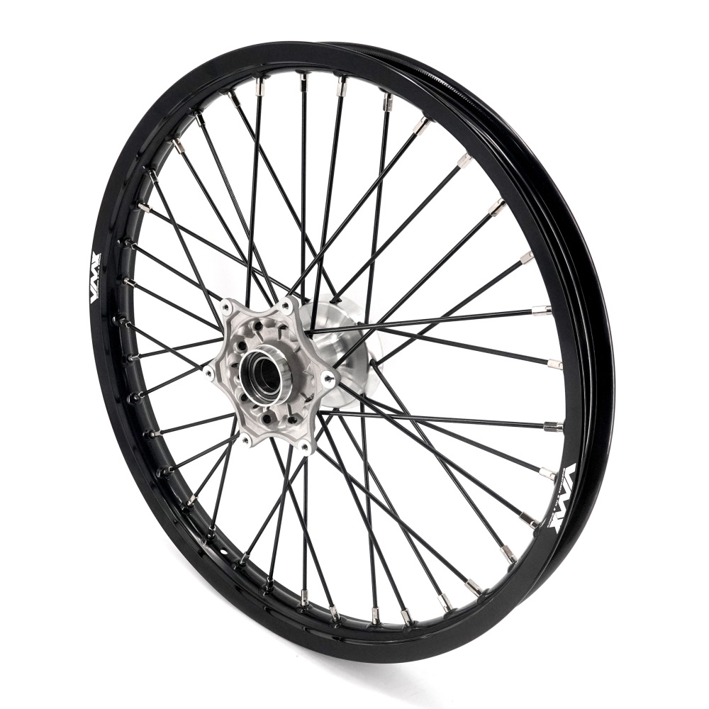 Pre-Order 21/19 Wheels Cast Hub for Stark Varg -- VMX Dirt Bike Rims Set Silver Hubs Black Spokes